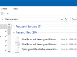 Cara Menghilangkan Recent File di Windows 10