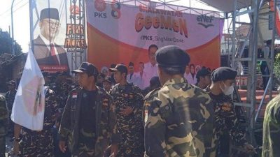 Anggota Banser Jember Geruduk Kantor DPD PKS